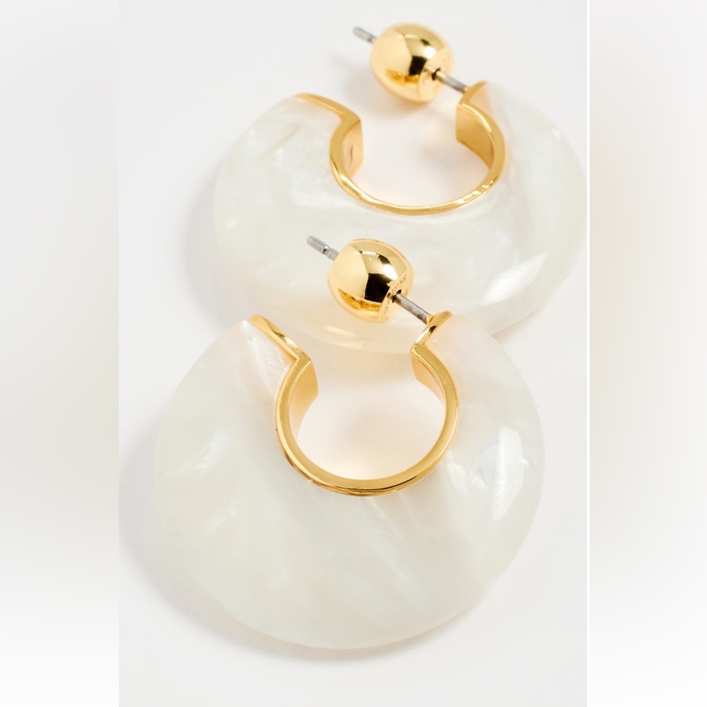Gorjana Paseo Marble Arc Earrings 18k gold plated New